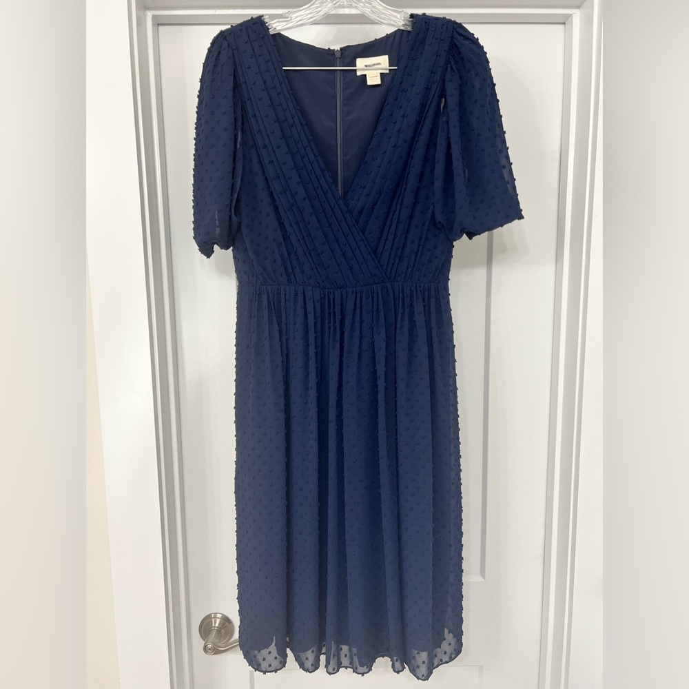 J. Crew Swiss Dot Navy Dress